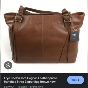 Frye  Caelan Tote Cognac Brown Leather Bag